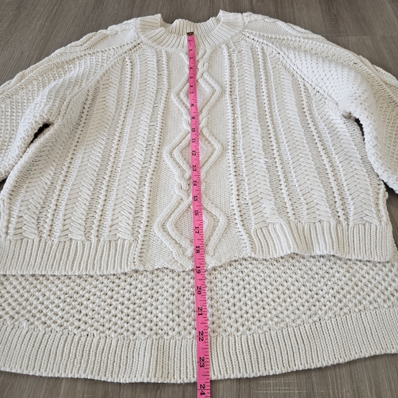 3.1 Phillip Lim Sweater Women Sz M Ivory 100% Wool Chunky Fisherman Knit - Picture 5 of 11
